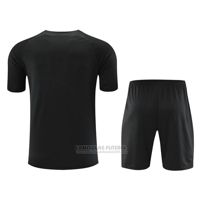 Fato de Treino Paris Saint-Germain Manga Curta 2022-2023 Preto - Calcas Curta